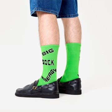 瑞典 HAPPY SOCKS Sneaker系列-超級能量 - 螢光綠色-EU(41~46)