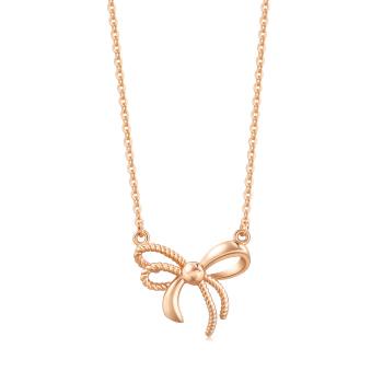 薄荷系列 交織的蝴蝶結 18K玫瑰金項鍊