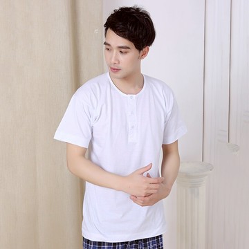 利工民短袖T恤圓領寬松運動休閑白色男士純棉體恤打底衫汗衫