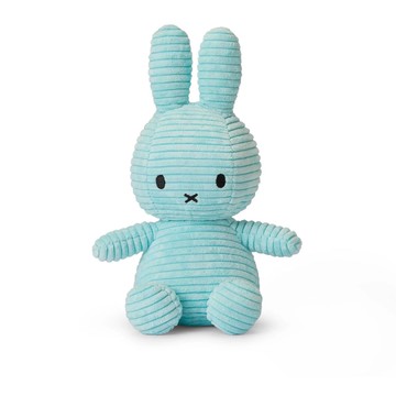 荷蘭 BON TON TOYS｜Miffy米菲兔ECO燈芯絨填充玩偶-土耳其藍 23cm