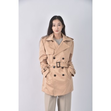 (L) we質感杏色外套二手衣