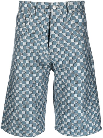 MISBHV - logo-print denim shorts - men - Polyester/Cotton - XS - Blue