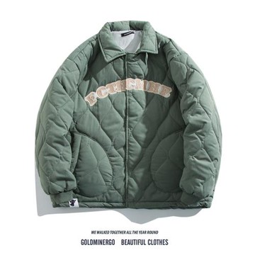 冬季加厚棉衣男生潮牌ins寬松痞帥字母繡花港風休閑立領棉服外套