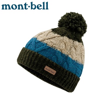 【Mont-Bell 日本 CABLE KNIT WATCH CAP 保暖帽《深綠》】1118583/羊毛混紡保暖帽/針織羊毛帽