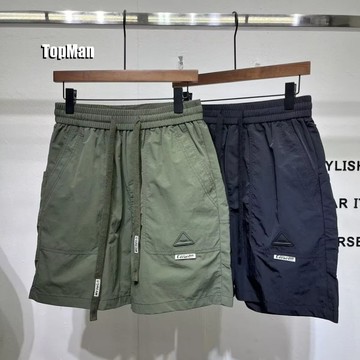 TopMan 男生短褲 三角標速乾可調整腰圍日系休閒短褲男 五分褲