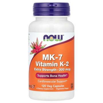 NOW Foods, MK-7，維生素 K-2，特強型，300 微克，120 粒素食膠囊