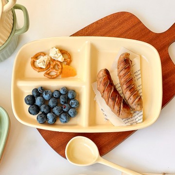 Homely Zakka 北歐風長方型陶瓷分隔餐盤/211餐盤_4色一組