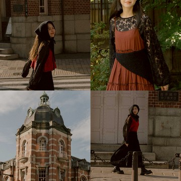 素面針織造型綁帶三角巾 五色售