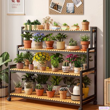 可移動花架 陽臺花架 花盆架 楠竹多層花架 盆栽架 多肉植物架  展示架 層架置物架 免運