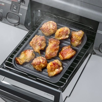 グリル名人 魚焼きグリル用波型プレート Sサイズ スタッキングプレート用蓋 ふた フタ グリルパン