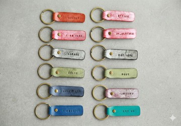 【Upcycling】意大利真皮手工匙扣, 多色可選, 免費刻字