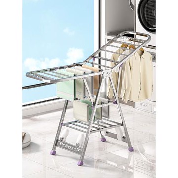 陽臺涼晾衣架落地折疊不銹鋼掛衣服桿曬被子神器毛巾臥室內外家用