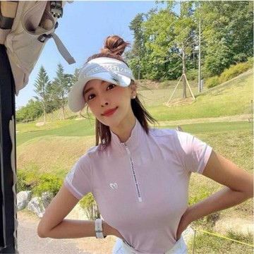 韓國原單兔子雙耳高爾夫帽子女golf亮片長檐防曬無頂帽