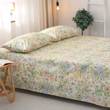 普羅旺斯花園 好看田園風床單單件 純棉全棉布單人雙人床被單ins