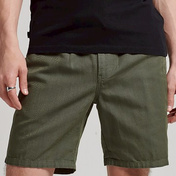 【Superdry】男裝 休閒短褲 有機棉 Vintage Overdyed Short 苔蘚綠