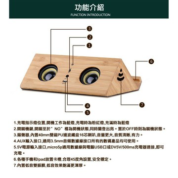 SuperB超震撼雙喇叭感應木質音響 感應喇叭 感應音箱 手機支架 追劇放大音量 可接音源線