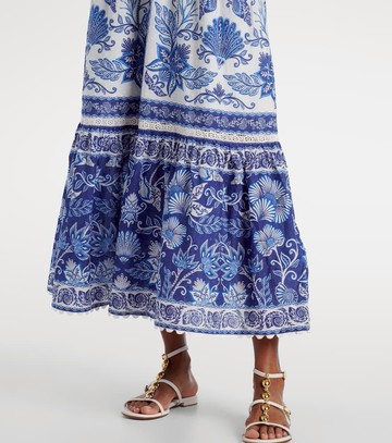 Farm Rio Floral tiered cotton maxi dress