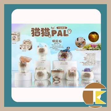 【7月預購】貓貓PAL水晶盲盒 貓咪創意擺件 桌面公仔手辦 生日交換禮物收藏 一中盒6入｜愛蛋客
