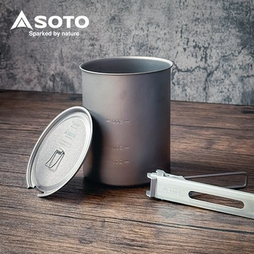 日本SOTO 輕量鈦鍋750ml附蓋 SOD-530 登山個人鍋 野營杯具