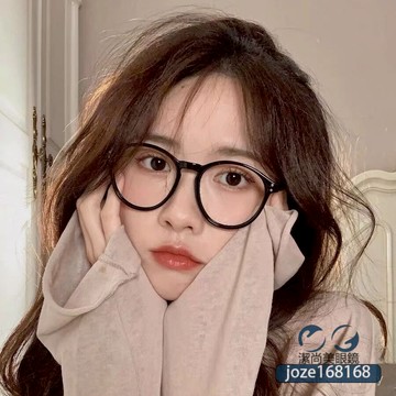 👓近視眼鏡【1910】新款圓形平光鏡 韓版複古防眼鏡框男女同款 百搭眼鏡 個性時尚眼鏡 有度數眼鏡 拍照眼鏡 鍍藍膜