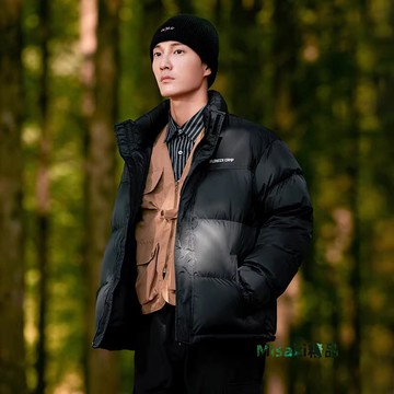 拓路者冬立领90绒羽绒服团购男短款保暖拼接加厚面包服潮宽松外套-Misaki精品
