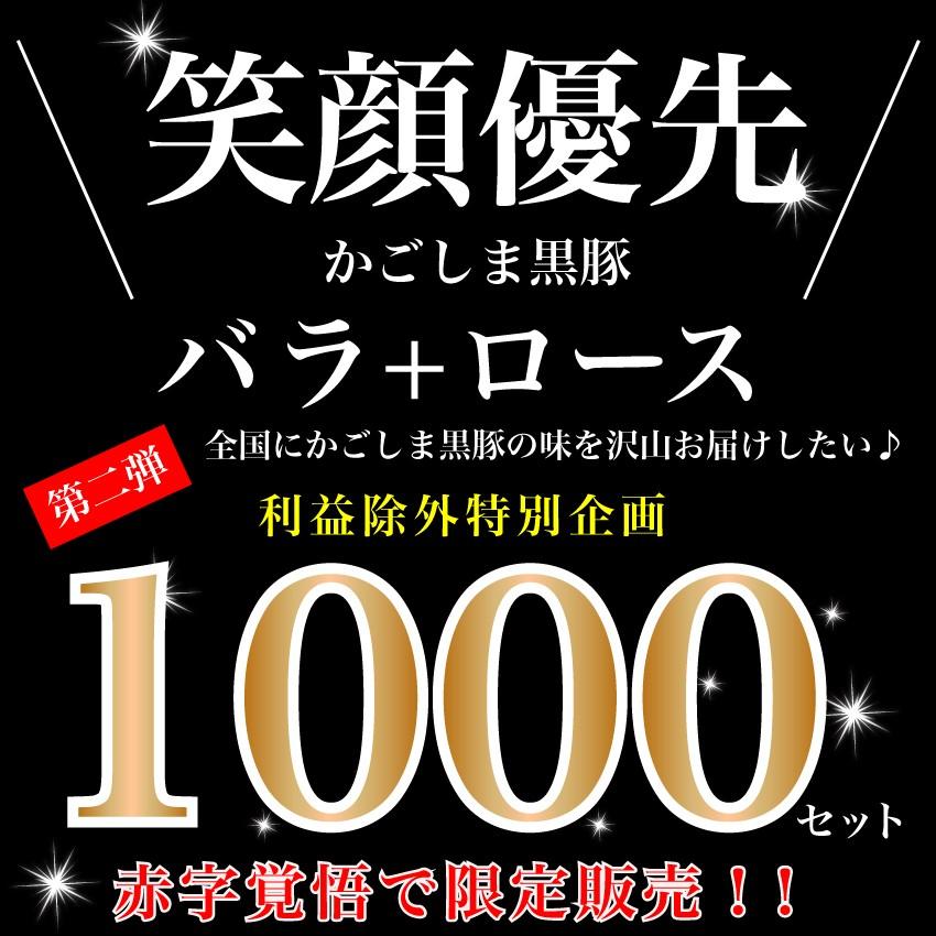 鹿児島　黒豚　お得セット1000グラム　黒豚ロース500グラム×黒豚バラ500グラム　送料無料　国産　しゃぶしゃぶ　お歳暮　お中元　内祝い　プレゼント