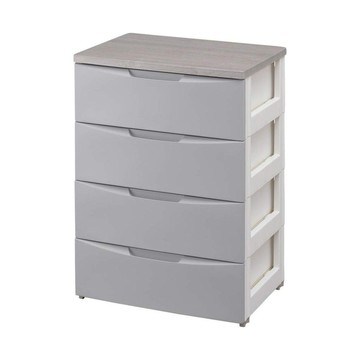 IRIS OHYAMA 愛麗思歐雅瑪 四層木質天板設計收納櫃寬56公分系列 DW-554 灰色  1個  56x42x100cm