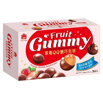 義美草莓QQ糖巧克球135g