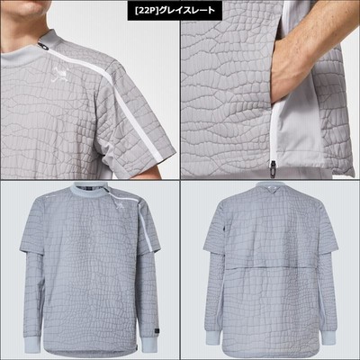 オークリー スカル メンズ 袖着脱式 クルーネック 2Way