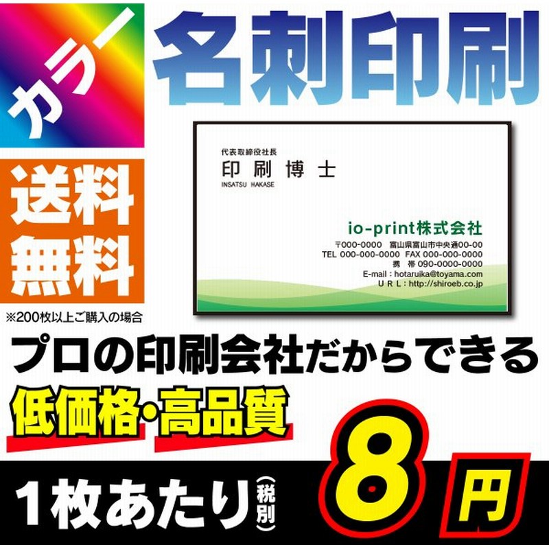 名刺作成 格安 100枚 カラー印刷 片面 無料作成 データ入稿印刷も可能 0枚注文で送料無料 通販 Lineポイント最大get Lineショッピング