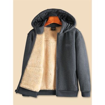 超厚仿羊羔絨中老年爸爸裝衛衣