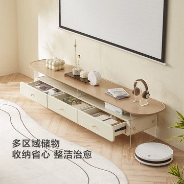 台灣公司 附發票 家居客廳奶油風電視櫃茶幾組合小戶型落地邊幾木業ON2M