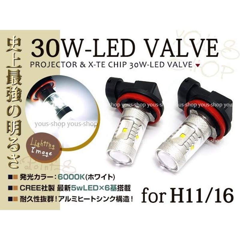 BMW X3 E83 H16~ LEDバルブ H11 フォグランプ 30W CREE - ライト