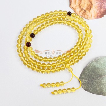 騰彪琥珀 天然琥珀蜜蠟 淨水級黃金琥珀 入門經典 繞手項鍊 念珠