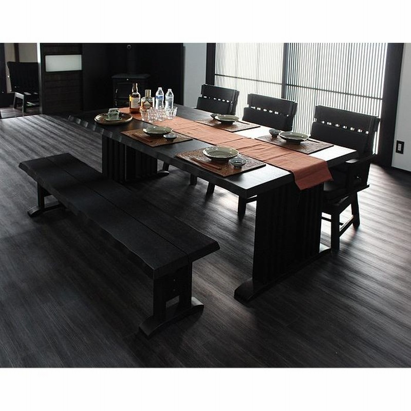 ダイニングテーブル6人掛け5点セット回転椅子長椅子中古家具