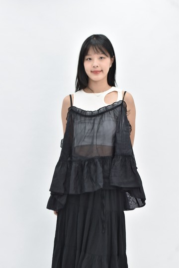 (XL) want meow 無袖透膚黑色上衣