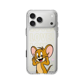 iPhone 17 Pro Max Clear Case（相機按鈕） 透明 - 湯姆貓與傑利鼠 Tom and Jerry - 傑利鼠愛心
