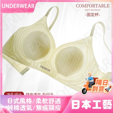 🚀虧本到貨🚀日本🇯🇵原創超薄涼感果凍軟支撐兔耳朵無痕內衣女大胸顯小聚攏文胸罩