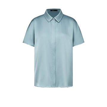 襯衫領短袖休閒上衣/板岩綠 | 4624141153