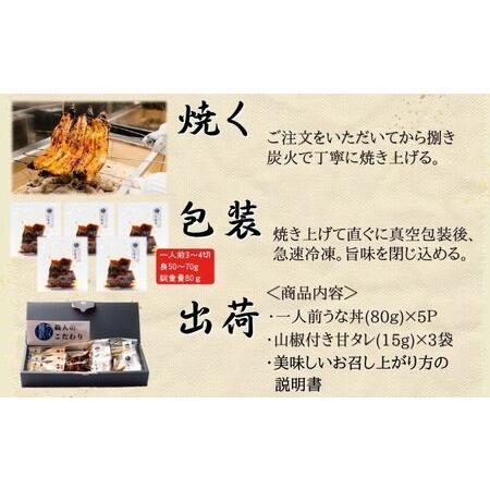 ふるさと納税 うな丼　一人前用　5P入　国産　三河一色産 愛知県蟹江町