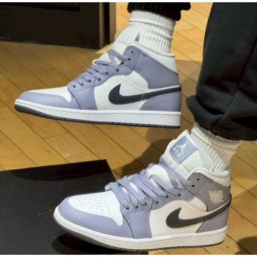 S.G Nike Air Jordan 1 Mid DQ8426-145 男鞋 紫 灰 AJ1 中筒  休閒鞋