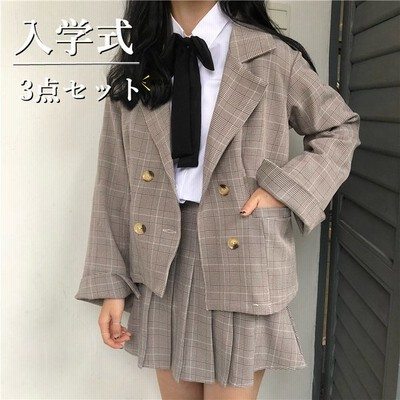 卒業式 小学校 女子 スーツ ホワイト グレー 3点セット 卒服 女の子 お受験 プリーツスカート スクール 制服 スカート発表会 チェック柄 無地 高校生 通販 Lineポイント最大get Lineショッピング