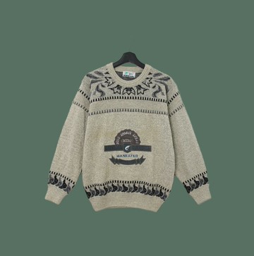 Back to Green-復古毛衣s-10海浪 旗魚徽章 vintage sweater