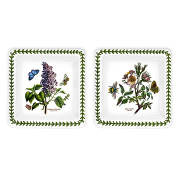 PORTmeIRION 波特玫琳恩 方形盤 21 x 21cm  花卉  2個