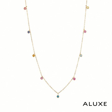 ALUXE 亞立詩 10K金 寶石項鍊 繽紛彩色 NN0128