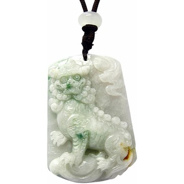 春帶彩財神爺滿紫 天然A貨翡翠玉石吊墜子項鍊PP17