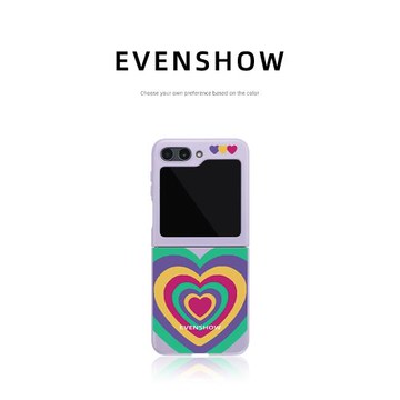 EVENSHOW原創設計高端新款多巴胺循環愛心手機殼適用于三星zflip5/6全包鏡頭保護套防摔高級感可愛小眾不撞款