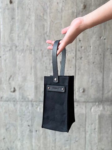 皮帆隨身帶 黑黑  飲料袋/隨身袋/杯套/杯袋/帆布袋 可裝手機錢包