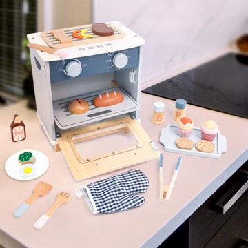木制益智幼兒童仿真烤箱面包甜品玩具套裝女孩3-4過家家廚房5-6歲