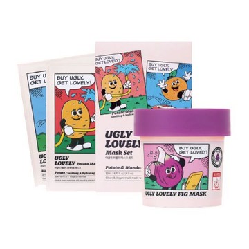 【TFS】UGLY LOVELY無花果毛孔去角質面膜(沖洗式)100ml+馬鈴薯&柑橘保濕面膜10入組-舒緩&彈力